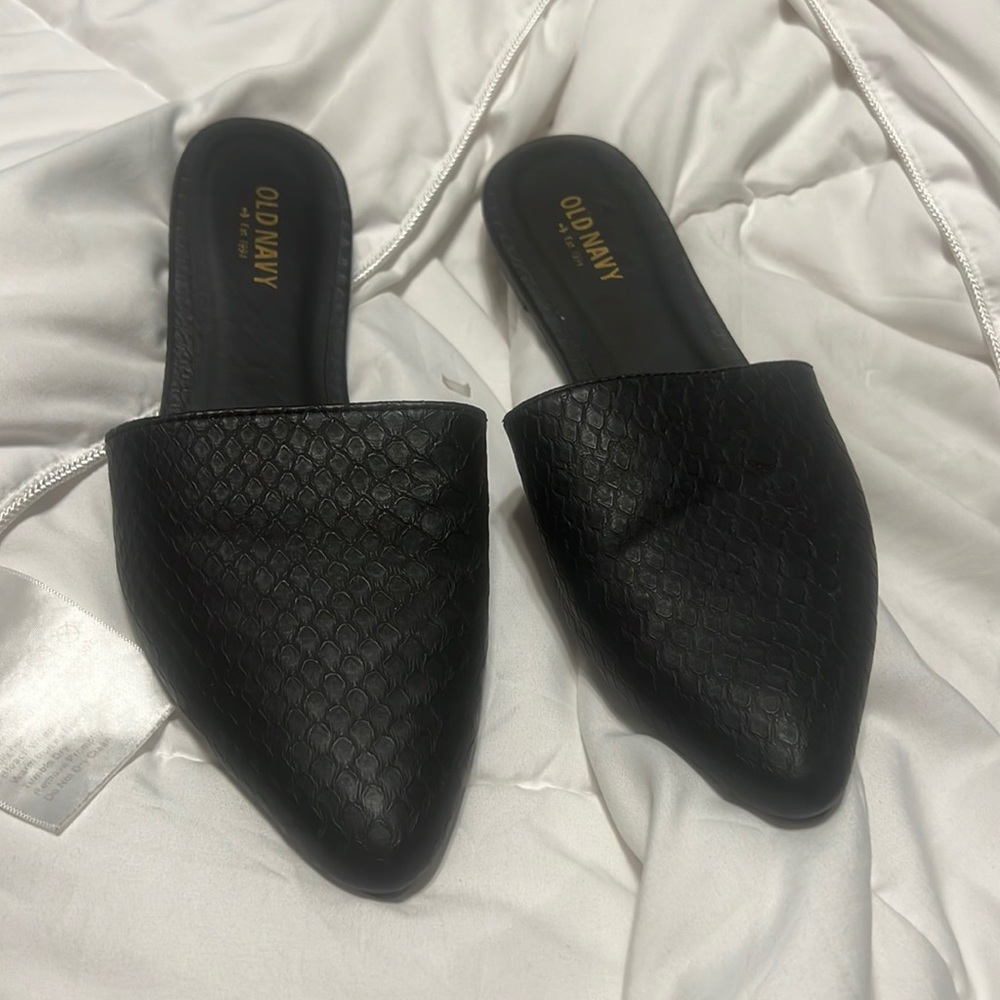 Faux leather slip on loafer